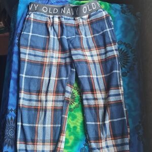 Old Navy Kids Plaid Joggers - Blue, White, and Red